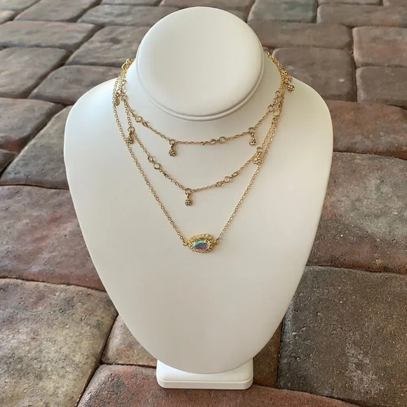 NEW! Dainty Boho Minimalist Gold Layered Pendant Necklace - Picture 2 of 4